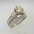 18k White Gold Approx 1.37ct TW Round Brilliant Cut Diamond with Princess Cut Diamonds on Side. Size 5 ¾ * 