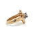 14K Gold Central Diamond Circle With Bilateral Rectangle Clusters in a Baguette Channel-Setting Bypass Double Band Ring Size 5