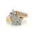 14K Gold Diamond Cluster in White Gold with Channel-Set Accents on a Bypass Band Ring Size 5.25