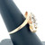 14K Gold Diamond Constellation Bezel Cluster in a Ribbon Bypass Band Ring Size 7.75