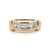 14K Gold Geometric 5-Diamonds in a Channel-Setting with Bilateral Yellow Gold Double Bands Ring Size 12