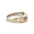 14K Gold Geometric 5-Diamonds in a Channel-Setting with Bilateral Yellow Gold Double Bands Ring Size 12