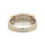 14K Gold Geometric 5-Diamonds in a Channel-Setting with Bilateral Yellow Gold Double Bands Ring Size 12