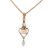 Vintage Scofield, Melcher, & Scofield 14K Yellow Gold Diamond and Pearl Art Deco Lavalier Necklace 15.5"