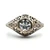 Vintage 14K White Gold Filigree Design App .45ct European Cut Diamond Solitaire Engagement Ring Size 5.75