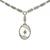 10K White Gold Camphor Glass Style Frosted Quartz Intricate Filigree Art Deco Diamond Necklace 16"