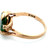 10K Yellow Gold Mossy Green Agate with Diamonds Ring Size 4.5