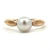 14K Yellow Gold Solitaire Pearl Ring Size 7.75