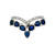 Platinum 1.14tw Sapphire Teardrop and .16tw Diamond Bezel Double Chevron V-Shaped Ring Size 6.75