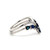 Platinum 1.14tw Sapphire Teardrop and .16tw Diamond Bezel Double Chevron V-Shaped Ring Size 6.75