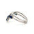 Platinum 1.14tw Sapphire Teardrop and .16tw Diamond Bezel Double Chevron V-Shaped Ring Size 6.75