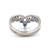 Platinum 1.14tw Sapphire Teardrop and .16tw Diamond Bezel Double Chevron V-Shaped Ring Size 6.75