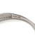 10K White Gold Created Sapphire Circle with .12tw 7-Diamond Crown and Diamond Accented Chevron V-Shape Lower Band Ring Size 6.75