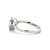 14K White Gold .72tw Aquamarine Circle with .09tw Bilateral Diamond Bezel Accents on Wrap Bypass Ring Size 6.75