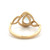 14K Gold 1.09tw Aquamarine Teardrop with .13tw Diamond Accented Triple-Bypass Wave Ring Size 6.75