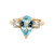 14K Gold 2.50tw Aquamarine Teardrop with Bilateral .96tw Diamonds Ring Size 6.75