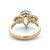 14K Gold 2.50tw Aquamarine Teardrop with Bilateral .96tw Diamonds Ring Size 6.75