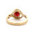 14K Gold 1.50tw Garnet Circle with .13tw Diamond Accents Bypass Wave Ring Size 6.75