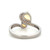 14K White Gold Opal Double Teardrops on a Garnet Accented Bypass Ring Size 7
