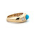 14K Gold .90tw Turquoise Cabochon with .29tw Bilateral Diamonds in a Chunky Band Ring Size 6.75