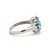 10K White Gold 2.25.tw Blue Topaz Square with Alternating .06tw Diamond and Blue Topaz Bezel Halo Ring Size 6.75
