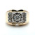 14K Two Tone Gold App .40ct European Cut Diamond Round Pave Accented Mens Wedding Band Size 12