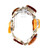 Sterling Silver Freeform Amber and Chain Bracelet