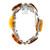 Sterling Silver Freeform Amber and Chain Bracelet