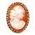 10K Yellow Gold Cameo Woman Rope Design Ring Size 7.5