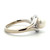 10K White Gold Pearl with Diamond Accents Swirl Design Ring Size 6