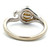 10K White Gold Pearl with Diamond Accents Swirl Design Ring Size 6