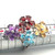 Sterling Silver Multi Gemstone Floral Cluster Ring Size 8