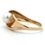 14K Yellow Gold Pearl with a Diamond Accent Swirl Ring Size 7