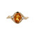 14K Gold 1.18tw Citrine Oval with Bilateral .10tw Diamond Bezels Ring Size 6.75