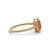 14K Gold 1.05tw Citrine Rectangle with .10tw Diamond Halo and Ribbed-Textured Band Ring Size 6.5