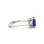14K White Gold Tanzanite Circle with Bilateral .51tw Triple Diamond in a Triangle Setting Band Ring Size 6.5
