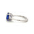 14K White Gold Tanzanite Circle with Bilateral .51tw Triple Diamond in a Triangle Setting Band Ring Size 6.5