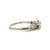 14K White Gold Central Diamond Circle in a Square-Setting with Bilateral Diamond Bezels in Teardrop-Setting Ring Size 6.75