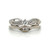 14K White Gold Central Diamond in a Diamond Channel-Setting Bypass and a Lower 3-Circle in a Channel-Setting Wedding Band Set Ring Size 6.25