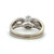 14K White Gold Central Diamond in a Diamond Channel-Setting Bypass and a Lower 3-Circle in a Channel-Setting Wedding Band Set Ring Size 6.25
