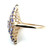 10K Yellow Gold Iolite Cluster Statement Ring Size 9.75