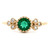 14K Yellow Gold 0.29ct Round Emerald with 0.05cttw Diamond Accents Ring Size 7