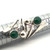 Sterling Silver Malachite Cabochon Open Work Statement Ring Size 8