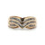 10K Gold Diamonds in a Channel-Setting Triple Chevron V-Shaped Band Ring Size 7