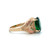14K Black Hills Gold Created Emerald Oval with Bilateral Multi-Colored Etched Leaves Band Ring Size 7