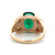 14K Black Hills Gold Created Emerald Oval with Bilateral Multi-Colored Etched Leaves Band Ring Size 7
