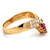 18K Yelllow Gold 0.55cttw Square Rubies and 0.38cttw Round Diamonds Chevron Band Ring Size 8