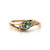 14K Gold Emerald Circle with Bilateral Diamond Accents in a Channel-Setting Ring Size 5.25
