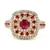 14K Yellow Gold 0.97cttw Rubies and 0.54cttw Diamonds Layered Halo Ring Size 7
