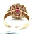 14K Yellow Gold 0.97cttw Rubies and 0.54cttw Diamonds Layered Halo Ring Size 7
